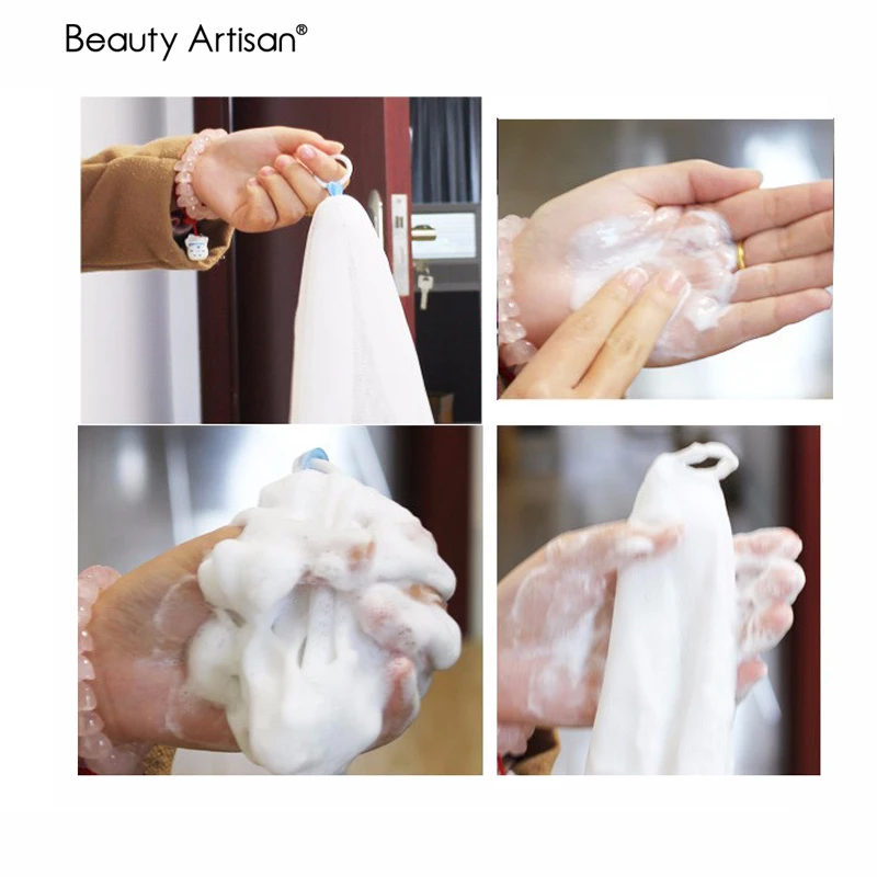 Пенящаяся сетка для очищения мыла ручной работы мыльные пузыри для мытья лица Бритье мытье волос шарик для ванны с квадратной губкой