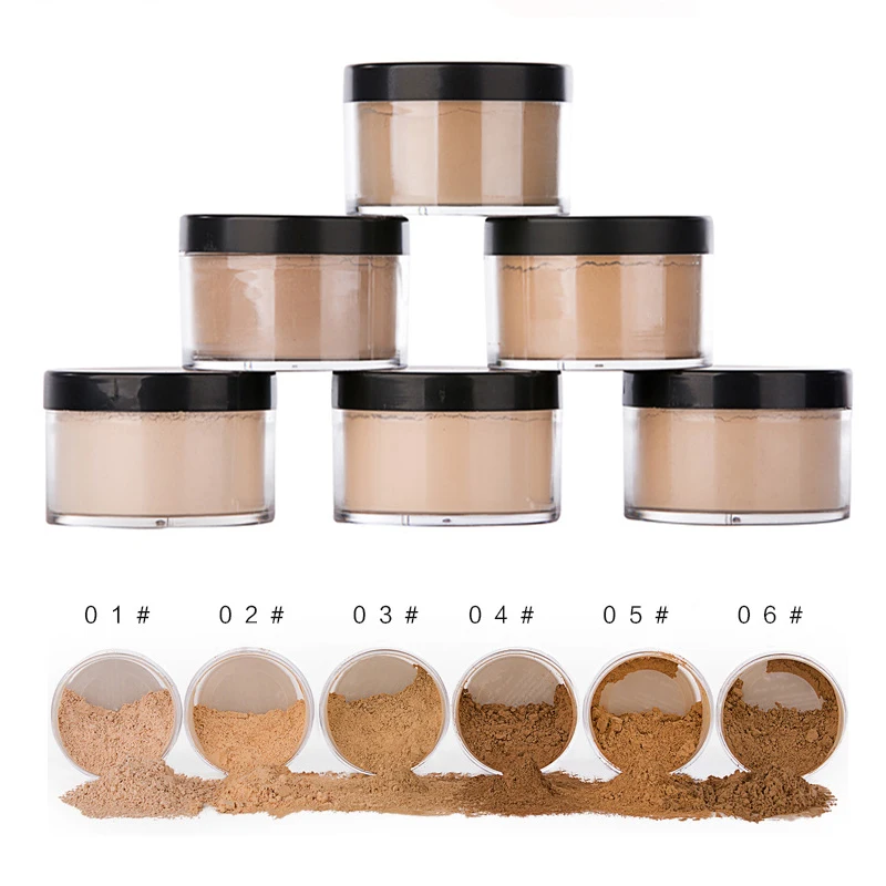 

6 Color Professional Makeup Loose Foundation Matte Bare Face Long Lasting Whitening Skin Finish Transparent