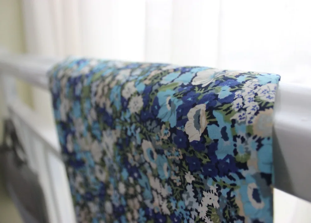 Мягкая синяя хлопковая ткань с цветочным принтом 100% хлопок|bedding fabric|cotton fabriccotton