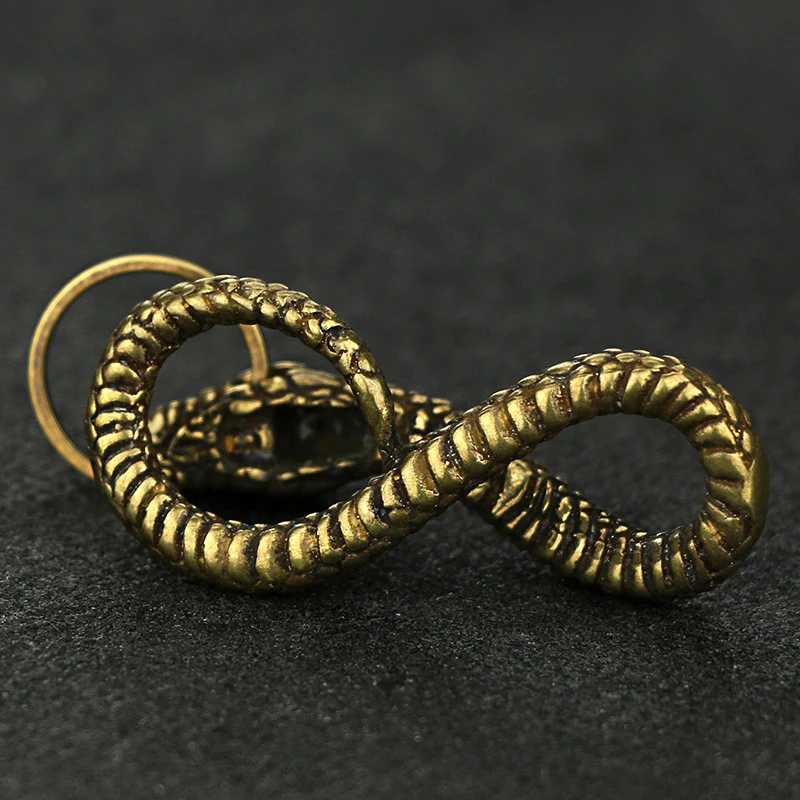 

Snake Shape Handmade Brass Vintage Antique Home Door Handle Knob Ring Decoration 2.0*4.8cm 12 Zodiac Vivid Delicate Decorations