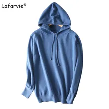 

Lafarvie Autumn Winter New Knitted Hooded Cashmere Sweater Women Solid Color Plus Size Loose Female Pullover Knitting Sweater