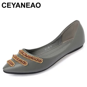

CEYANEAOLady soft sole Flats casual Shoes for drivepregnant woman boat shoes Women Springsummer Shoes pointed toe35-41blackE2066