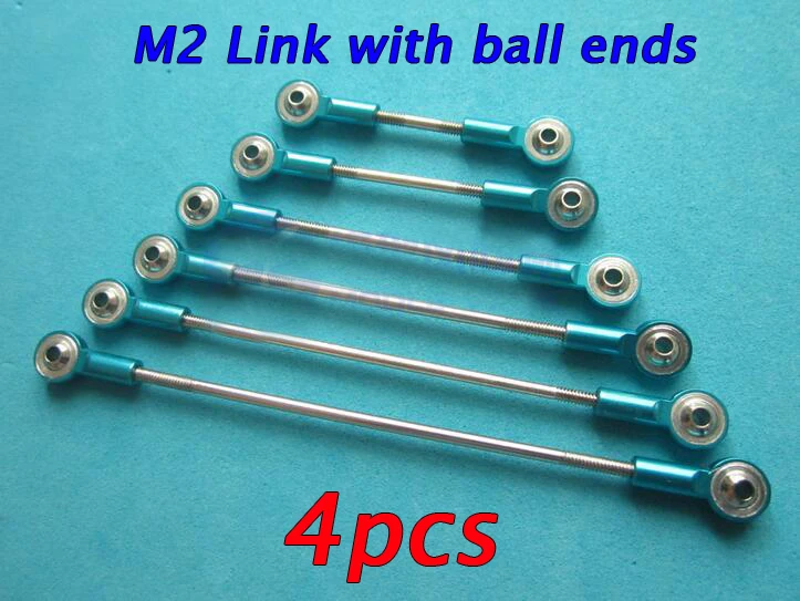 

Free Shipping 4PCS M2 Metal Pull Rod Steering Link With Ball End Connectors For RC Boat Car Aircraft Airplane Model