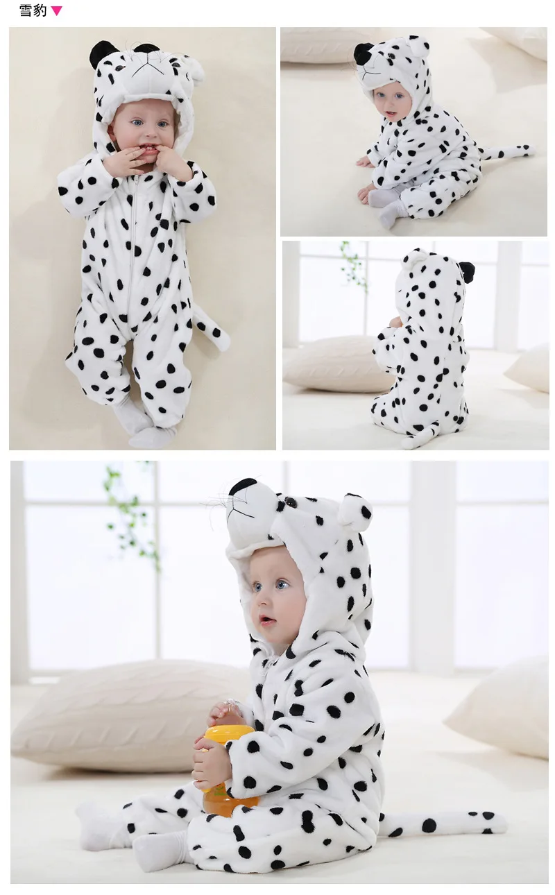 Детская одежда фланелевая одежда для малышей комбинезон с объемным рисунком животных теплые комбинезоны для новорожденных сдельник для ребенка зимняя одежда