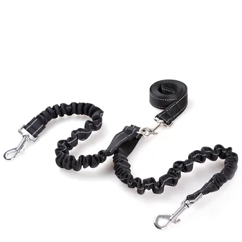 

1set Pet Products double retractable leashes Dog Walking Lead Bungee Elastic Two Dogs Leash Splitter with 1 basic leash