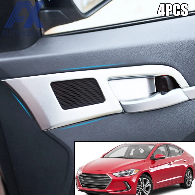 

AX Chrome Inner Door Handle Bowl Cover Bezel Trim Catch Molding Garnish Inside Accent Frame For Hyundai Elantra Avante 2017-2019