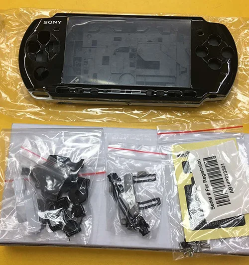 Чехол в виде ракушки для sony psp 3000 psp 3000 в виде ракушки, старая версия игровой консоли, полный корпус, чехол с кнопками, набор отверток - Цвет: Черный