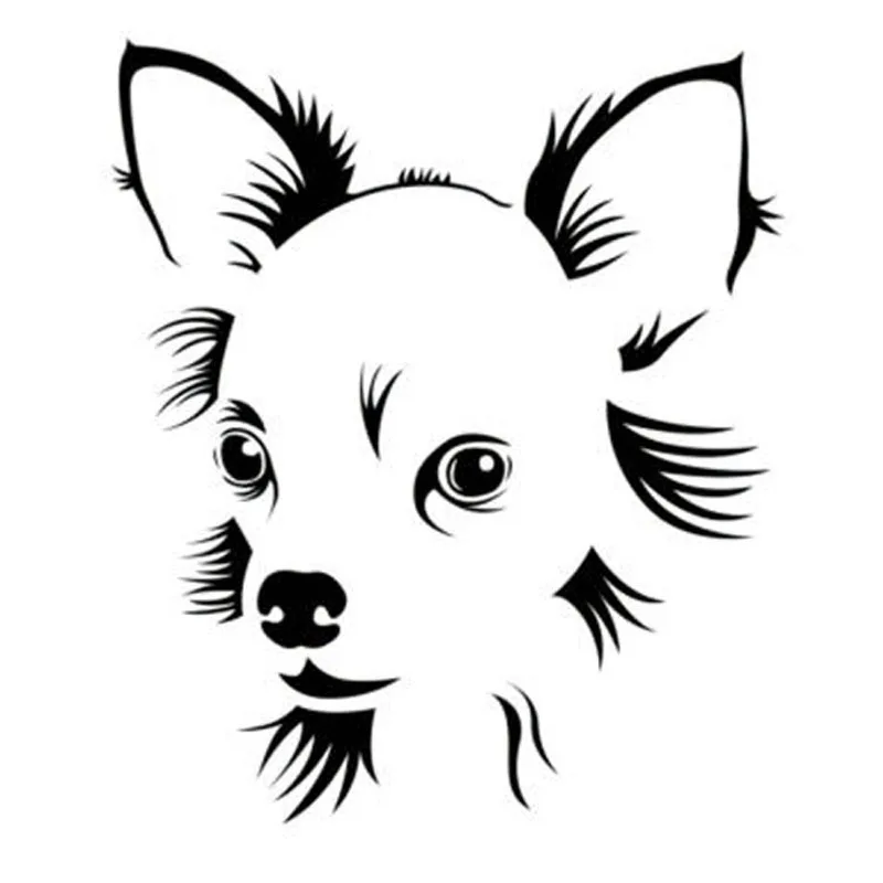 

11.5*13.5CM Chihuahua Pet Dog Car Stickers Cute Vinyl Decal Car Styling Truck Decoration Black/Silver