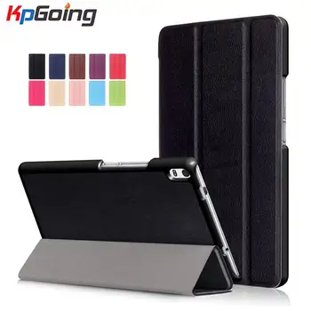 

KpGoing Folding Case for Lenovo TAB 4 8 Plus TB-8704F/8704N PU Leather Stand Protective Funda Black Brown Blue Golden