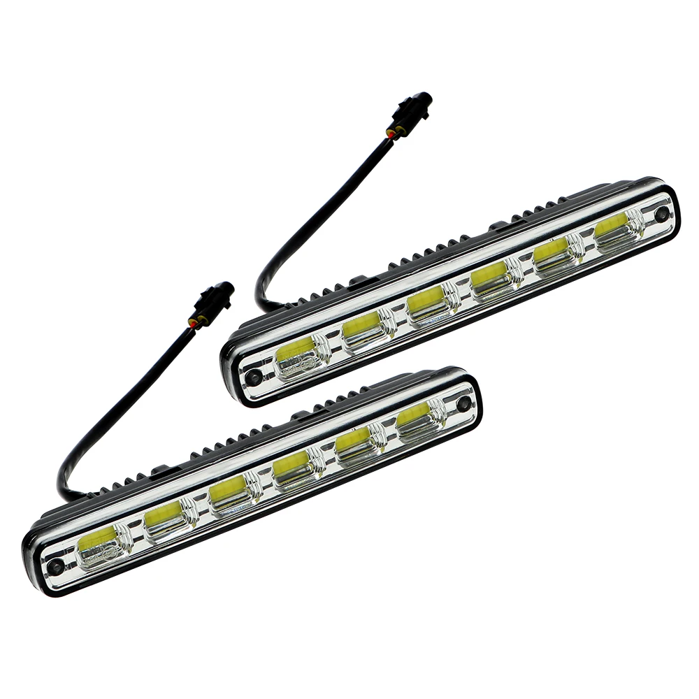 Фары Противотуманные огни 2 шт. Фара Автомобиль-Стайлинг DC 12 В DRL 6 светодио дный s Белый светодио дный COB автомобилей огни Дневные ходовые