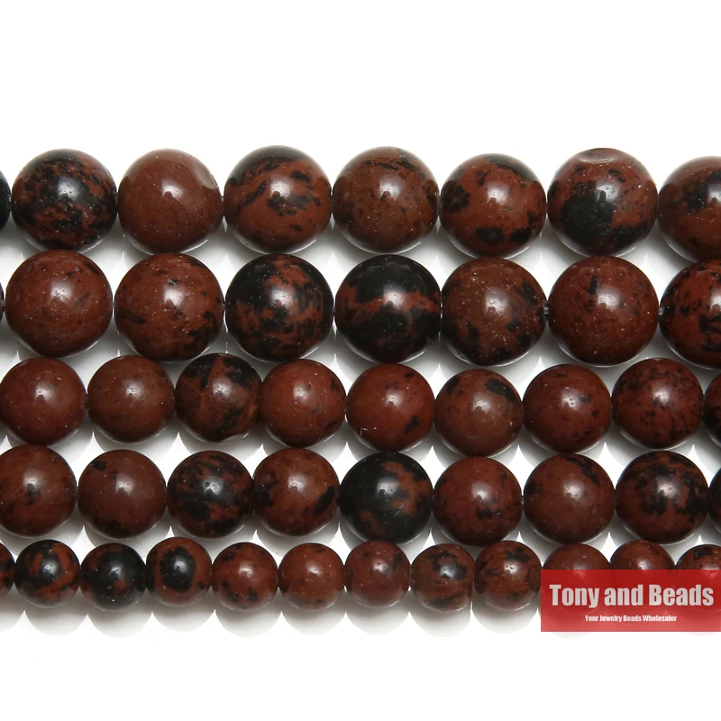 

Free Shipping Natural Stone Mahogany Obsidian Round Beads 15" Strand 4 6 8 10 12MM Pick Size For Jewelry Making No.AB15