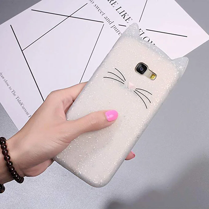 Симпатичными усами кошка Fundas для samsung Galaxy J1 J3 J2 J5 J7 Prime A3 A5 A7 Coque для samsung A5 силиконовый чехол - Цвет: Прозрачный
