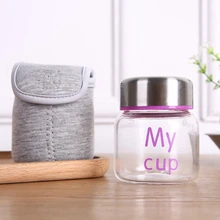 150Ml Glass Small Water Bottle Leakproof High Temperature Resistant Glass Mini Water Bottle For Kids Cute Glass Bottle With bag