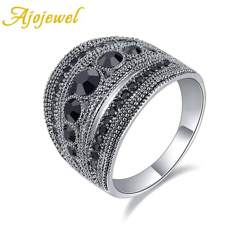 Ajojewel хит продаж модные ювелирные изделия Черный CZ геометрические Ретро стиль