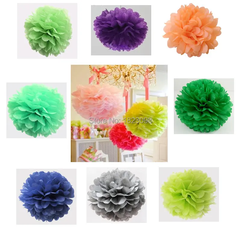 

10pcs 10"(25cm) Tissue Paper Pom Poms Paper Flower Ball For Birthday Party Supplies Wedding Home Decorations