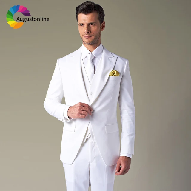 Traje Blanco Para Hombre Boda Trajes De Boda Para Hombre, Traje De