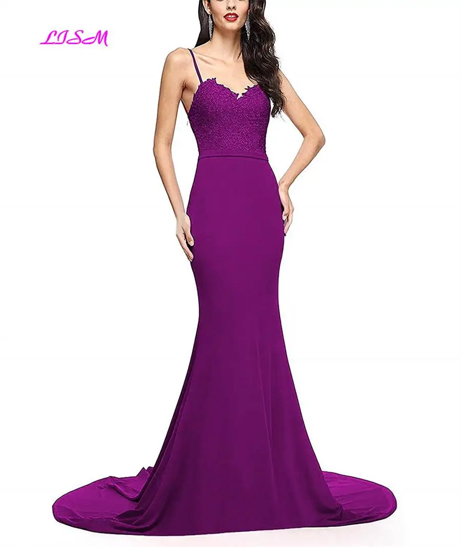 2019 New Elegant Mermaid Lace Evening Dresses Long Formal Party Dress Sweep Train Prom Evening Gowns vestido longo festa 2019 New Elegant Mermaid Lace Evening Dresses Long Formal Party Dress Sweep Train Prom Evening Gowns vestido longo festa