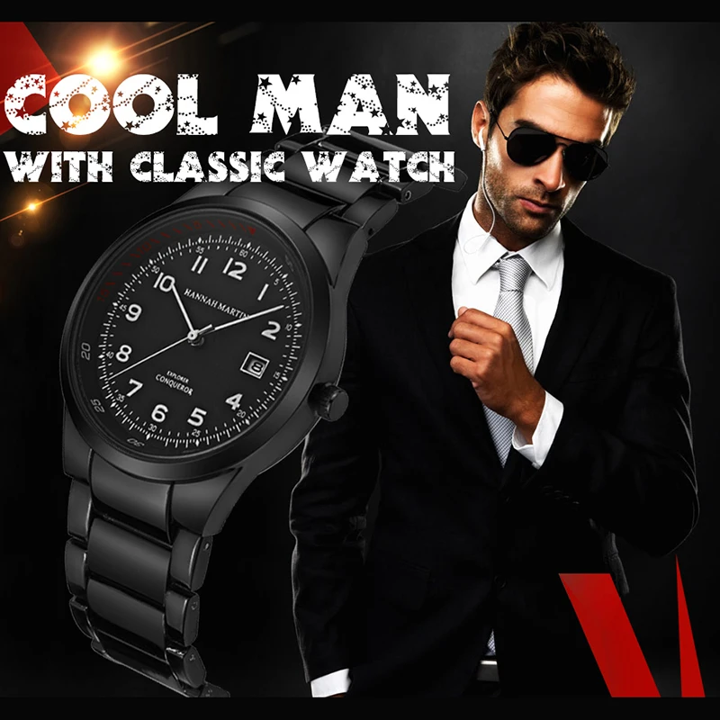 

HM Men Watch Stainless Top Brand Sport Analog Wristwatch for Man Luxury Dress Waterproof Gift for Men Quartz Clock Date Relogio