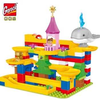 

GOROCK 48~137pcs Marble Race Run Maze Balls Rolling Building Blocks Kids DIY Construction Bricks