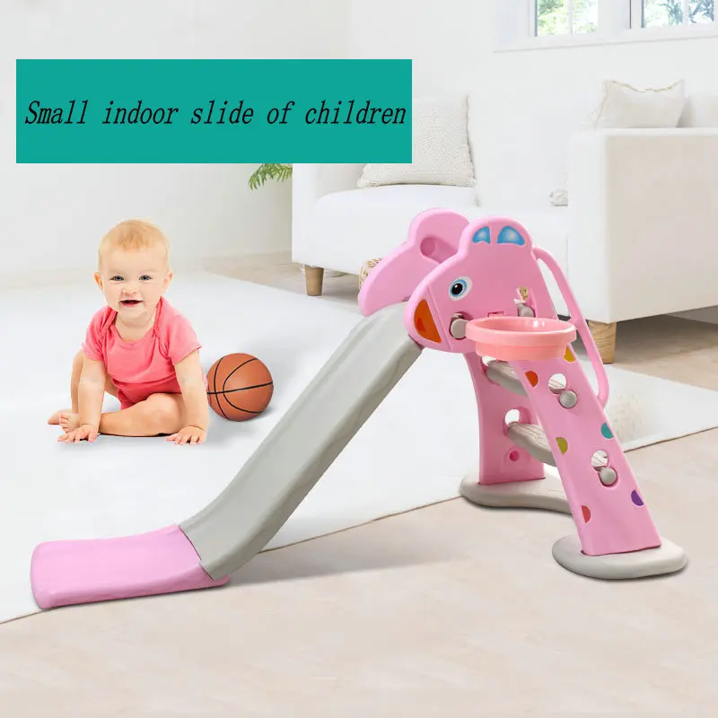 Детские горки для дома, детские домашние игрушки для дня рождения с расширением, удлинением, утолщением и складыванием небольшой горки - Цвет: pink baseBall basket