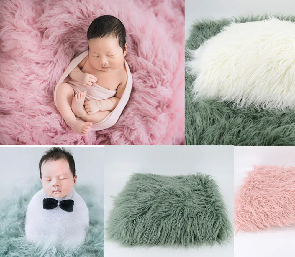 

Baby Photo Props Backdrop Newborn Photography Soft Fur Quilt Mat Blanket Rug