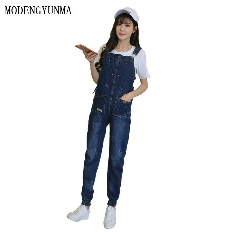 

MODENGYUNMA Pregnant Woman Pants Fashion Maternity Clothes Straight Straps Trousers Autumn And Winter Maternity Pregnancy Jeans