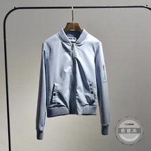 Пальто бросился полный обычный сплошной v-образным вырезом Женская куртка Весна новая бейсбольная одежда женский цвет Кожа Большой размер Pu