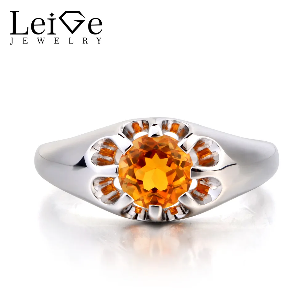 Yellow Citrine Ring Citrine Jewelry Yellow Gemstone Ring 925 Sterling Silver Ring Citrine Solitaire Ring