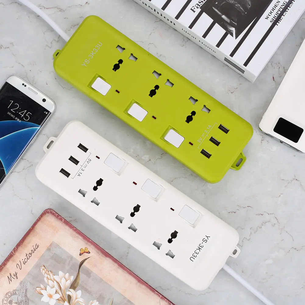 2500 Вт 3 usb порта зарядное устройство розетка ветка консоль розетка домашнее зарядное устройство для путешествий удлинитель для зарядки с 3