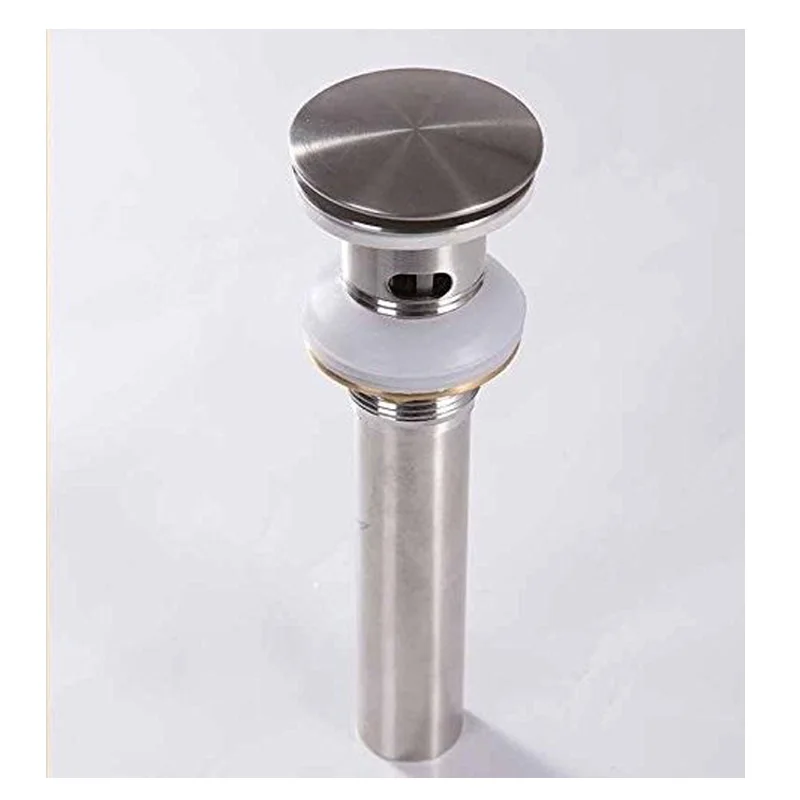 

Stainless Steel With Overflow Bathroom Basin Vessel Sink Pop Up Drain Satin Nickel Brushed Free Shipping
