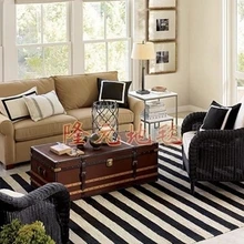 Последний европейский контрактный Стильный коврик, гостиная ковер спальни, черно-белые полосы акриловые ковры