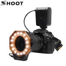 SHOOT LED Macro Ring Свет для Nikon D5100 D3100 D7000 D3 D2 D70 D300 Серии Canon 5D Mark II 7D 10D D400 1000D Camera свет