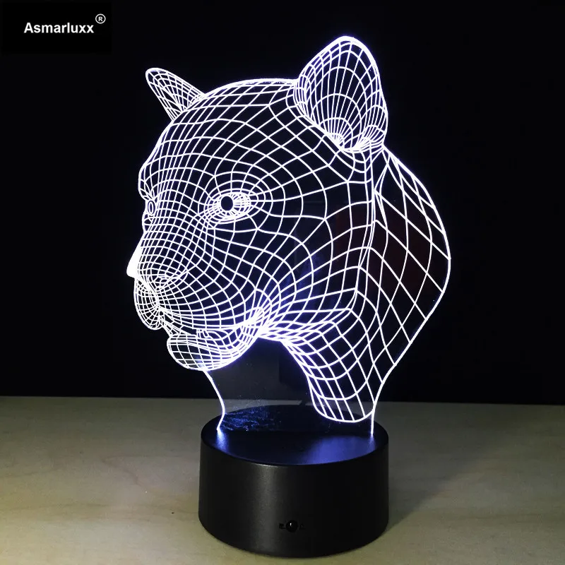 Лампа светодиодная акриловая в виде леопарда с USB зарядкой|3d light|lamp usbled lamp decorative |