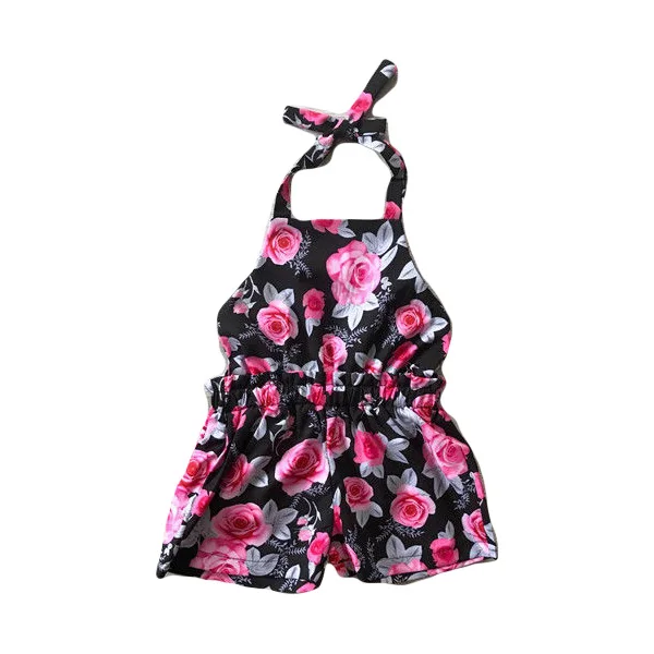 

Toddler Baby Girls Clothes Floral Printing Romper Jumpsuit Summer Kids Girls Cute Backless Outfits