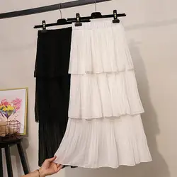 Высокая Талия юбки длинные для Для женщин Лето 2019 новые полки многослойная юбка 1 нежный плиссированные 1 тюль Женская юбка