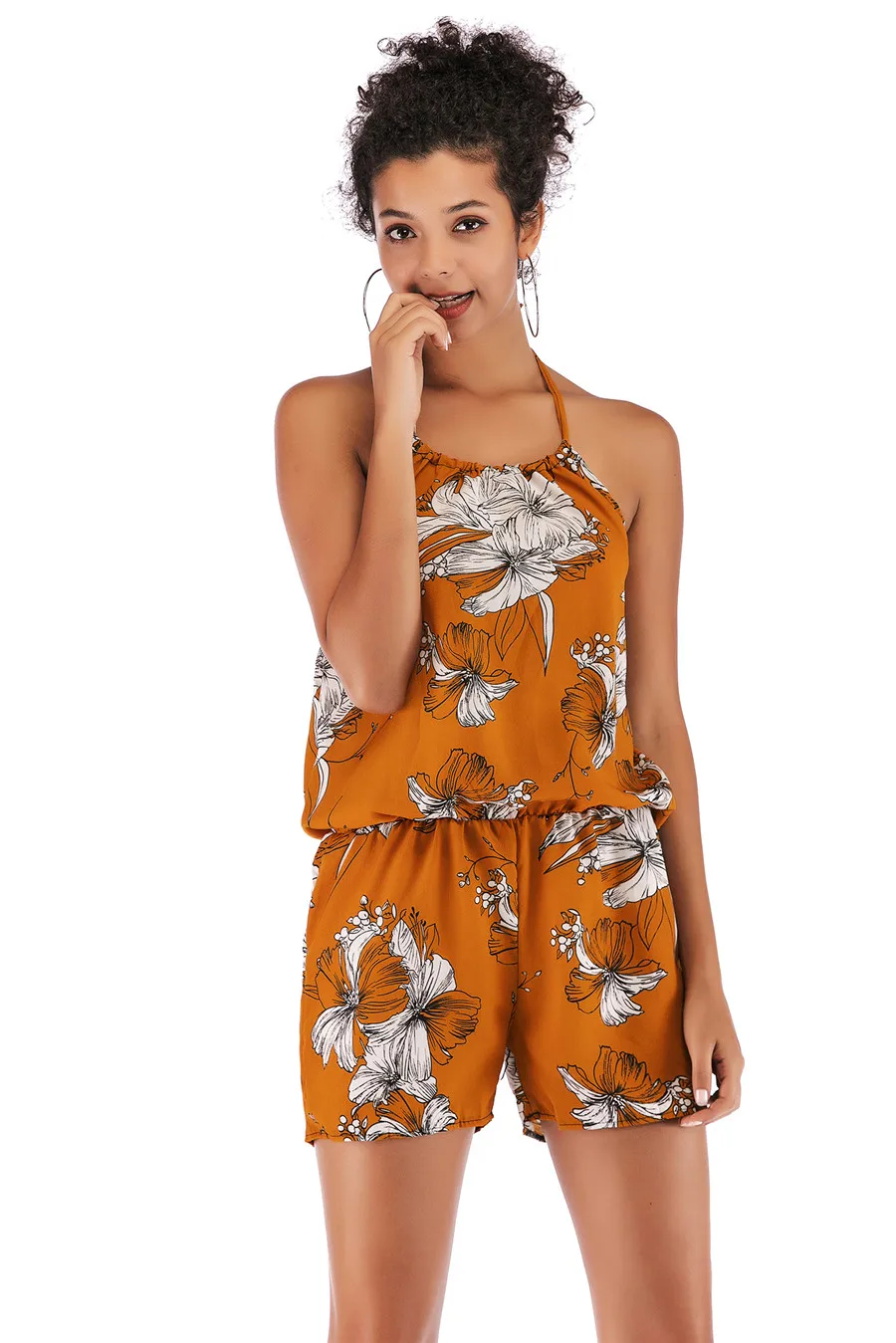 Gladiolus Bohemian Romper Women Sleeveless Halter Backless Sexy Floral Print Rompers Womens Jumpsuit 2019 Sexy Ladies Playsuit (19)