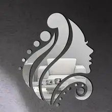 Красивые женские зеркальные настенные наклейки, настенные наклейки для дома, модные креативные минималистичные классические зеркальные настенные наклейки