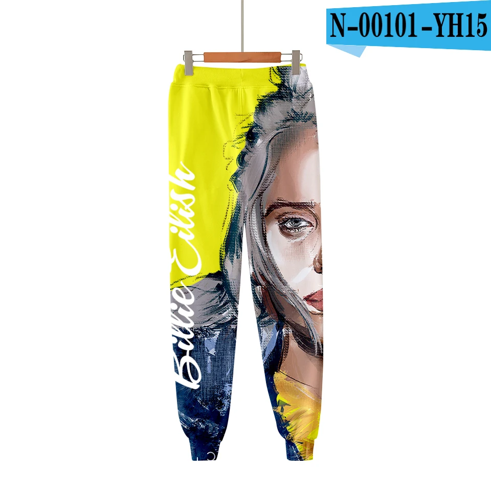 Новые хип-хоп модные повседневные штаны для бега Billie Eilish harajuku modis повседневные теплые модные штаны тонкие мужские/женские штаны оверсайз - Цвет: 3D