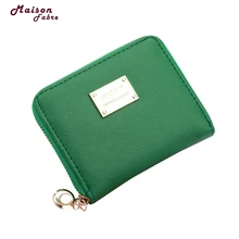 Кожаный кошелек для женщин, маленький держатель для карт, кошелек на молнии для монет, клатч, кожаная женская сумочка, Прямая поставка