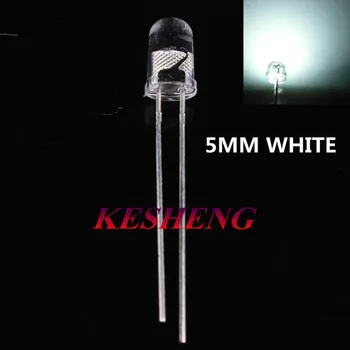 

wholesale 100 Pcs 5mm White Round Water Clear Super bright 20000MCD LED F5 white CW lamp