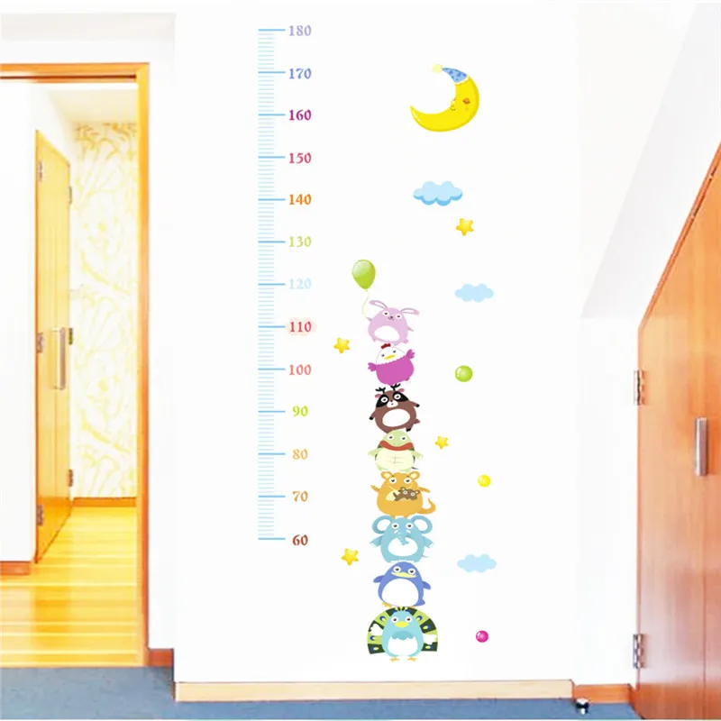 

Animal Moon Star Height Measure Wall Stickers Decals For kids rooms Wall Children Bedroom Classroom Home Decor Decals