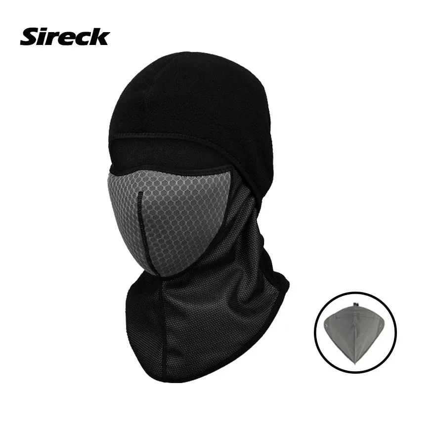 Sireck Winter Cycling Cap Thermal Fleece Cycling Anti-Dust Face Mask Bike Bicycle Skiing Neck Hats Running Head Scarf Bandana - Цвет: LF7156 Grey