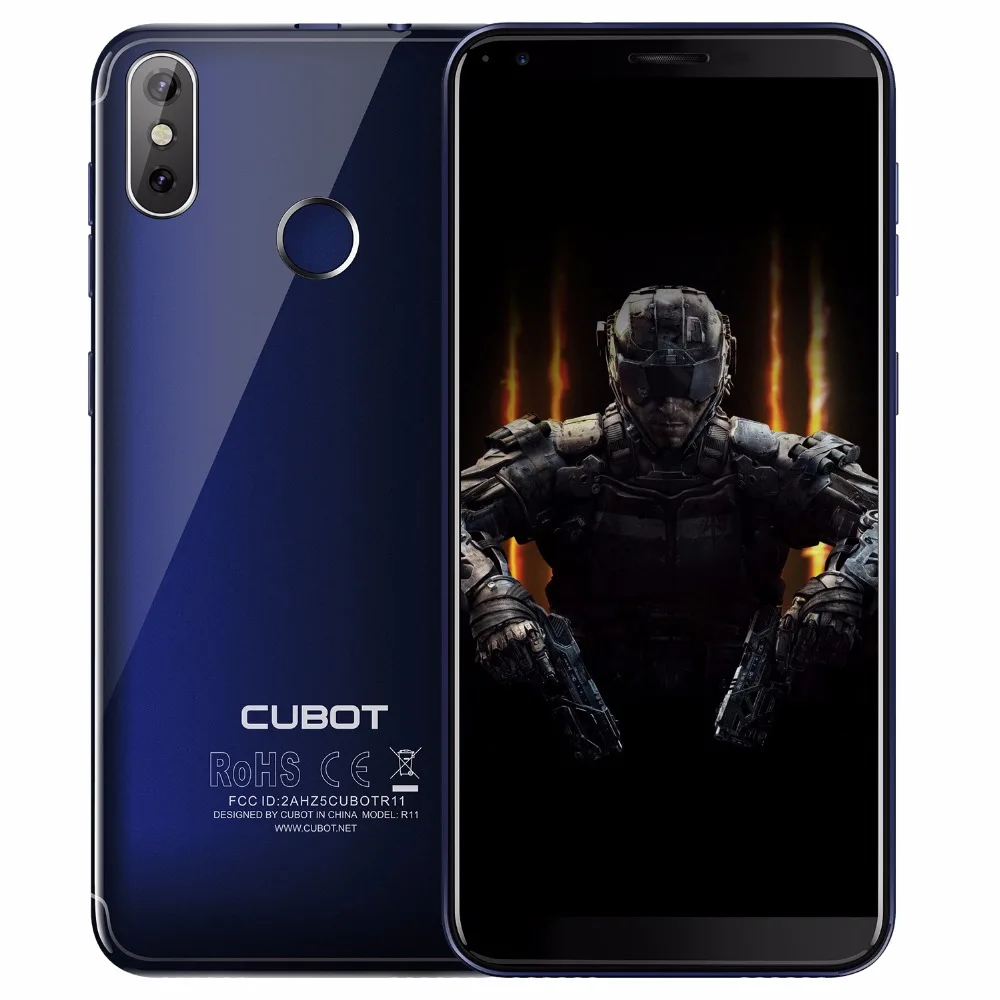 

Cubot R11 Android 8.1 Smartphone 5.5'' 18:9 Display MT6580 Quad Core 2GB 16GB 2800mAh Dual Real Camera fingerprint Mobile Phone