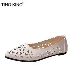 TINO KINO Для женщин на плоской, полой подошве острый носок, лоферы, новая мода сезон: весна–лето повседневные сандалии с закрытым носком