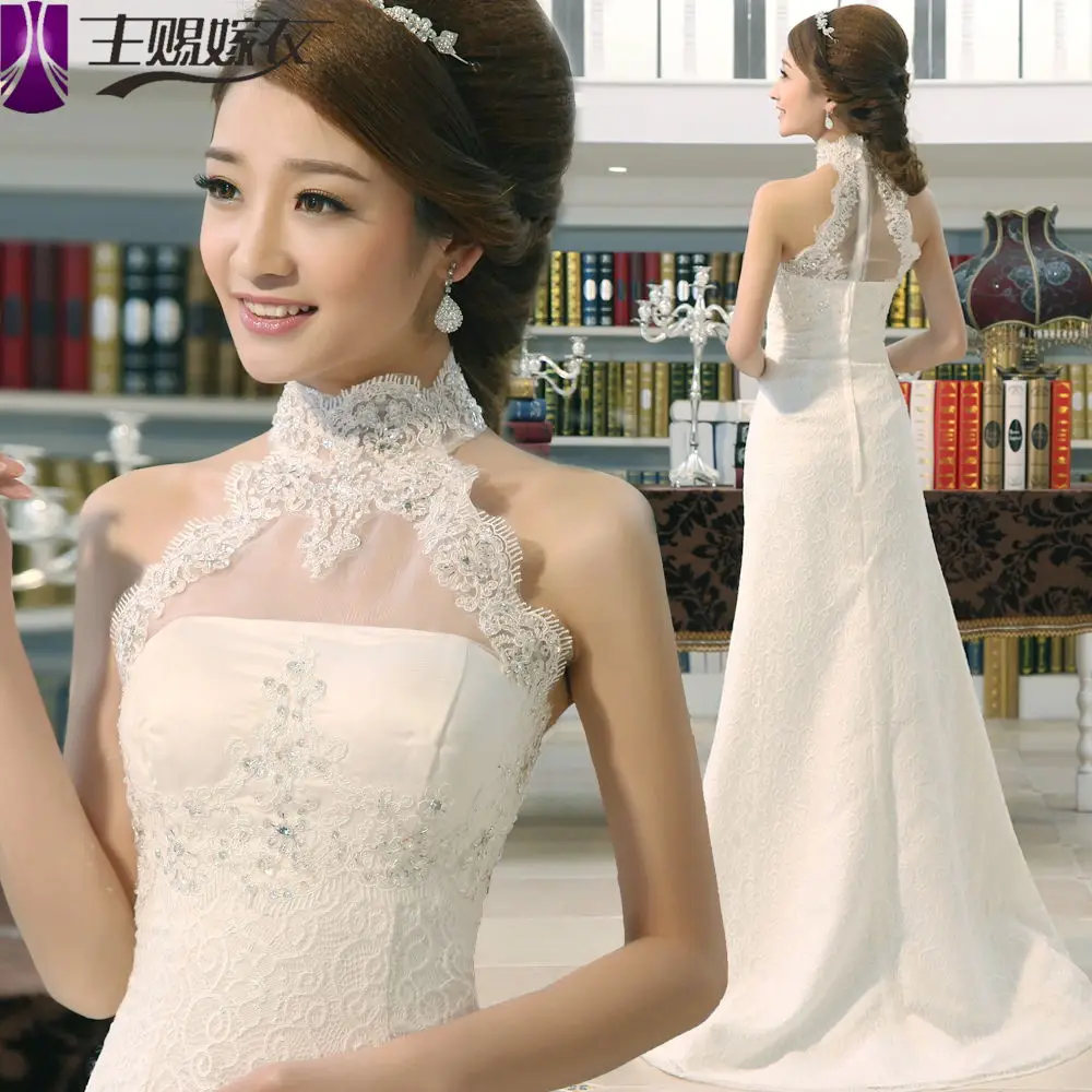 2017 Halter Neck Train Sweet Princess Vintage Y Lace Fish Tail 2017 Halter Neck Train Sweet Princess Vintage Y Lace Fish Tail Bridal Dress Wedding In Dresses From Weddings Events On