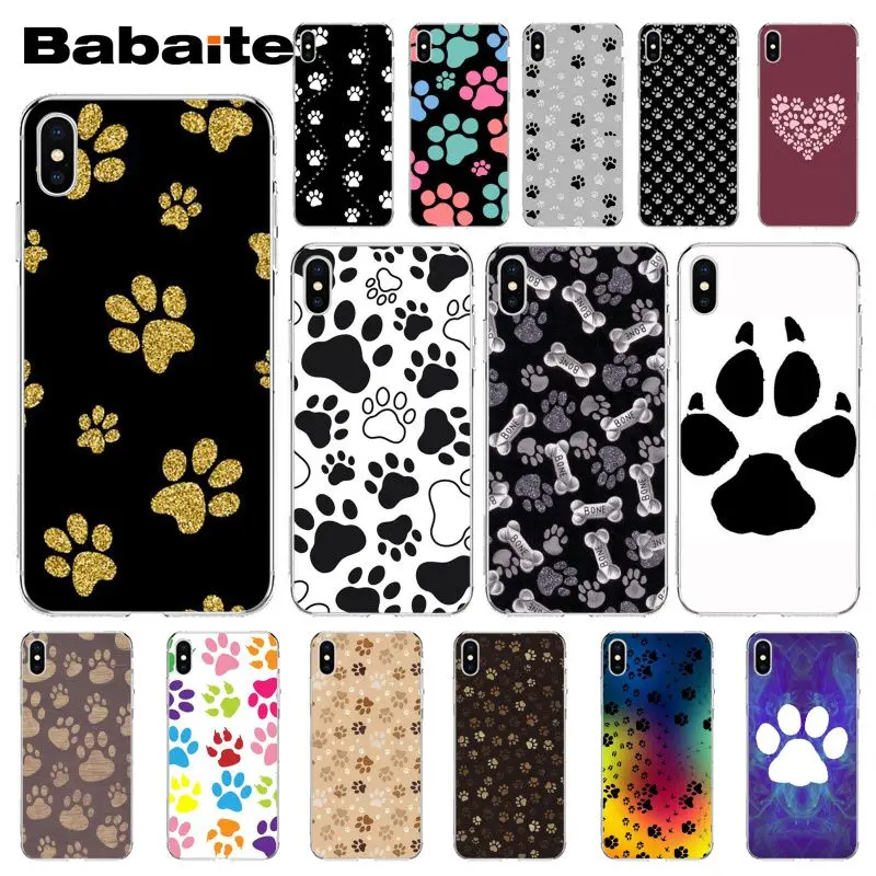 

Babaite dog footprint Paw Pattern TPU Phone Accessories Cell Phone Case for Apple iPhone 8 7 6 6S Plus X XS MAX 5 5S SE XR Cover