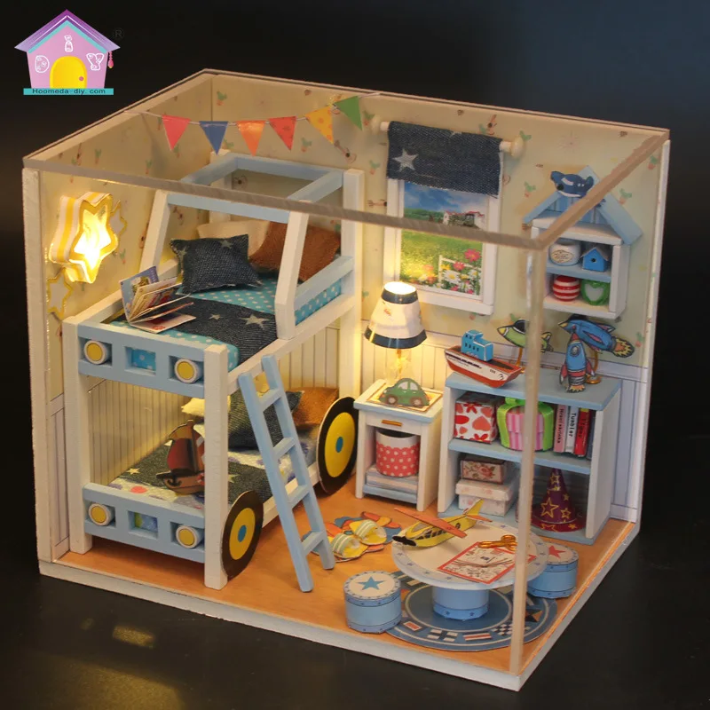 DIY Miniaturowy Domek Кукольный дом пылезащитный чехол 3D деревянные кукольные домики