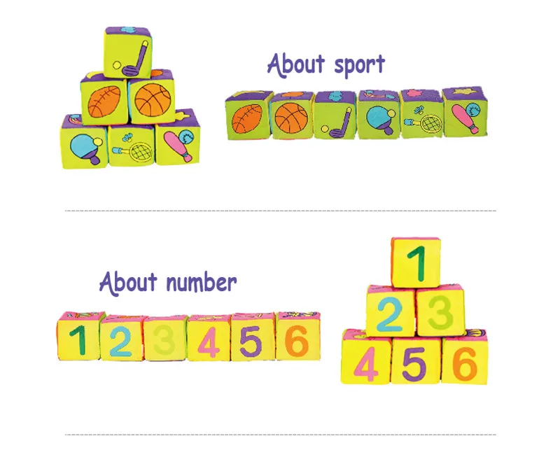 Горячее предложение! Распродажа! 6 шт. в 1 наборе, новые детские тканевые строительные блоки, Мягкая погремушка со звуком, Ранние развивающие игрушки, детские мягкие кубики, Новинка