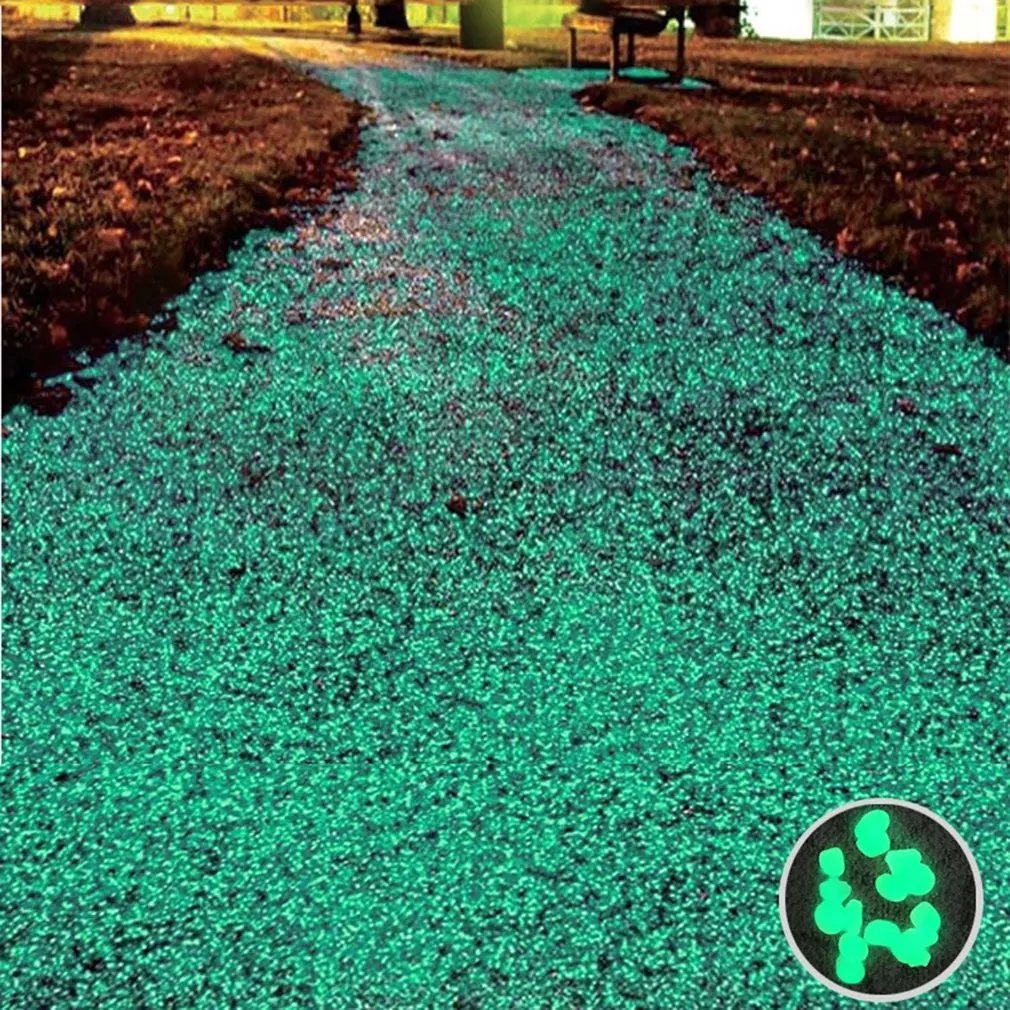 

50/100Pcs Blue and Green Night Light Glowing Cobblestone Stone Wedding Romantic Party Event Supplies Garden Decoration