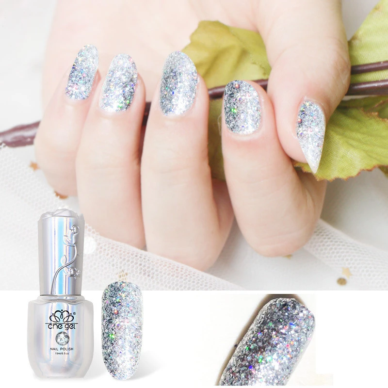 Buy 15ml Silver Nail Polish Metallic Color Nail